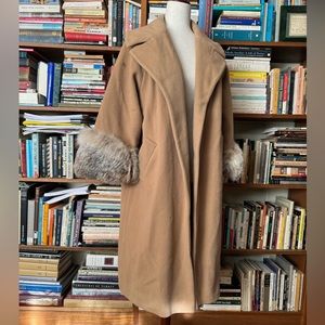 Lilli Ann Coat with Fur Trim Vintage 1960s